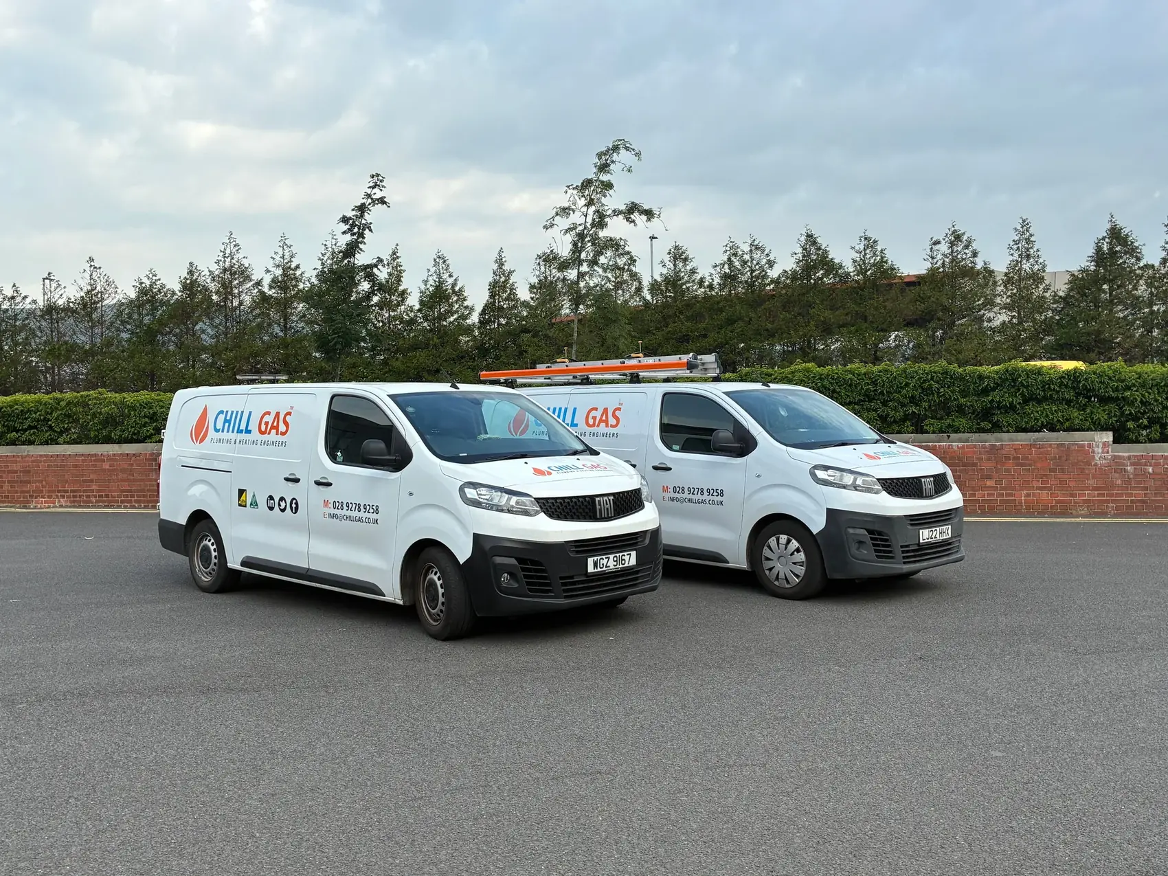 The branded Chill Gas van fleet, Belfast and Northern Ireland